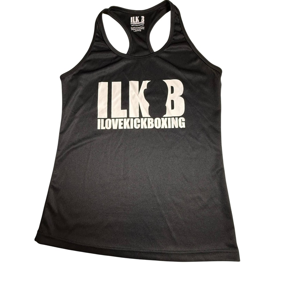 ILKB I Love‎ Kickboxing Racerback Tank Top Ladies Small Black Athletic-889